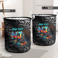 Personalized New Jersey Liberty Bell Graffiti Laundry Basket Urban Street Art - Hand Drawn City Tagging