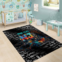 Personalized New Jersey Liberty Bell Graffiti Area Rug Urban Street Art - Hand Drawn City Tagging