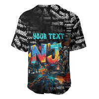 Personalized New Jersey Liberty Bell Graffiti Baseball Jersey Urban Street Art - Hand Drawn City Tagging
