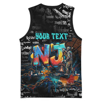 Personalized New Jersey Liberty Bell Graffiti Basketball Jersey Urban Street Art - Hand Drawn City Tagging