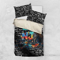 Personalized New Jersey Liberty Bell Graffiti Bedding Set Urban Street Art - Hand Drawn City Tagging