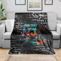 Personalized New Jersey Liberty Bell Graffiti Blanket Urban Street Art - Hand Drawn City Tagging