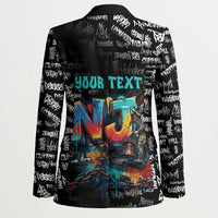 Personalized New Jersey Liberty Bell Graffiti Blazer Urban Street Art - Hand Drawn City Tagging