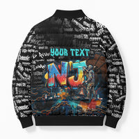 Personalized New Jersey Liberty Bell Graffiti Bomber Puffer Jacket Urban Street Art - Hand Drawn City Tagging