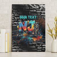 Personalized New Jersey Liberty Bell Graffiti Canvas Wall Art Urban Street Art - Hand Drawn City Tagging