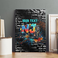 Personalized New Jersey Liberty Bell Graffiti Canvas Wall Art Urban Street Art - Hand Drawn City Tagging