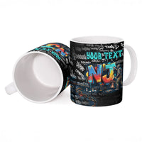 Personalized New Jersey Liberty Bell Graffiti Ceramic Mug Urban Street Art - Hand Drawn City Tagging