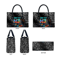 Personalized New Jersey Liberty Bell Graffiti Leather Bag Urban Street Art - Hand Drawn City Tagging