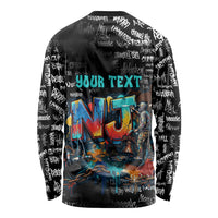 Personalized New Jersey Liberty Bell Graffiti Long Sleeve Shirt Urban Street Art - Hand Drawn City Tagging