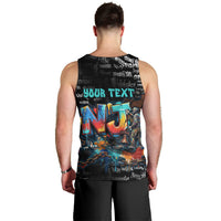 Personalized New Jersey Liberty Bell Graffiti Men Tank Top Urban Street Art - Hand Drawn City Tagging