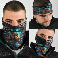Personalized New Jersey Liberty Bell Graffiti Neck Gaiter Urban Street Art - Hand Drawn City Tagging