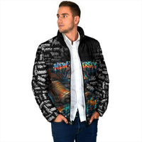 Personalized New Jersey Liberty Bell Graffiti Padded Jacket Urban Street Art - Hand Drawn City Tagging