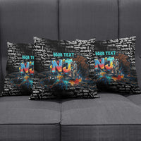 Personalized New Jersey Liberty Bell Graffiti Pillow Cover Urban Street Art - Hand Drawn City Tagging