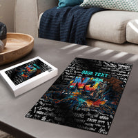 Personalized New Jersey Liberty Bell Graffiti Puzzle Urban Street Art - Hand Drawn City Tagging
