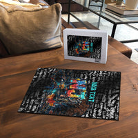 Personalized New Jersey Liberty Bell Graffiti Puzzle Urban Street Art - Hand Drawn City Tagging