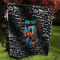 Personalized New Jersey Liberty Bell Graffiti Quilt Urban Street Art - Hand Drawn City Tagging