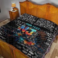Personalized New Jersey Liberty Bell Graffiti Quilt Bed Set Urban Street Art - Hand Drawn City Tagging