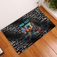 Personalized New Jersey Liberty Bell Graffiti Rubber Doormat Urban Street Art - Hand Drawn City Tagging