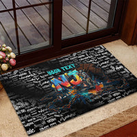 Personalized New Jersey Liberty Bell Graffiti Rubber Doormat Urban Street Art - Hand Drawn City Tagging