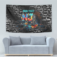 Personalized New Jersey Liberty Bell Graffiti Tapestry Urban Street Art - Hand Drawn City Tagging