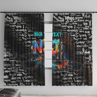 Personalized New Jersey Liberty Bell Graffiti Window Curtain Urban Street Art - Hand Drawn City Tagging