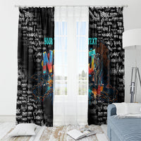 Personalized New Jersey Liberty Bell Graffiti Window Curtain Urban Street Art - Hand Drawn City Tagging