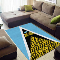 Saint Lucia Tribal Triangle Design Area Rug with Flag Colors and The Land The People The Light Quote - Wonder Print Shop