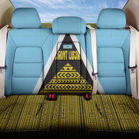 Saint Lucia Tribal Triangle Design Back Car Seat Cover with Flag Colors and The Land The People The Light Quote - Wonder Print Shop