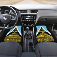 Saint Lucia Tribal Triangle Design Car Mats with Flag Colors and The Land The People The Light Quote - Wonder Print Shop