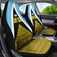 Saint Lucia Tribal Triangle Design Car Seat Cover with Flag Colors and The Land The People The Light Quote - Wonder Print Shop