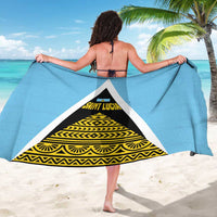 Saint Lucia Tribal Triangle Design Sarong with Flag Colors and The Land The People The Light Quote - Wonder Print Shop