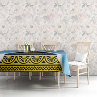 Saint Lucia Tribal Triangle Design Tablecloth with Flag Colors and The Land The People The Light Quote - Wonder Print Shop