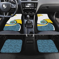 Saint Lucia Modern Tribal Crest Design Car Mats with Flag Colors and Bold Text Layout - Wonder Print Shop