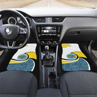 Saint Lucia Modern Tribal Crest Design Car Mats with Flag Colors and Bold Text Layout - Wonder Print Shop