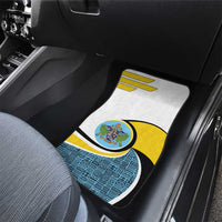 Saint Lucia Modern Tribal Crest Design Car Mats with Flag Colors and Bold Text Layout - Wonder Print Shop