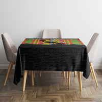 Saint Lucia Parrot Tablecloth with Madras Pattern and Cultural Black Motif Design - Wonder Print Shop