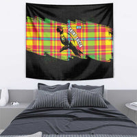 Saint Lucia Parrot Tapestry with Madras Pattern and Cultural Black Motif Design - Wonder Print Shop
