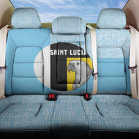 Saint Lucia Graphic Parrot Back Car Seat Cover with Tribal Pattern and Minimalist Blue Black Design - Wonder Print Shop