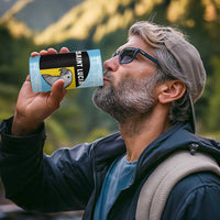 Saint Lucia Graphic Parrot 4 in 1 Can Cooler Tumbler with Tribal Pattern and Minimalist Blue Black Design - Wonder Print Shop