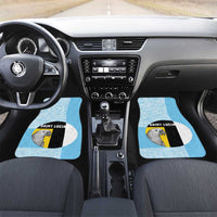 Saint Lucia Graphic Parrot Car Mats with Tribal Pattern and Minimalist Blue Black Design - Wonder Print Shop
