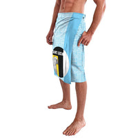 Saint Lucia Graphic Parrot Lavalava with Tribal Pattern and Minimalist Blue Black Design - Wonder Print Shop