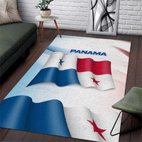 Panama Waving Flag Design Area Rug with Red Blue Stars and National Color Pattern - Wonder Print Shop