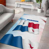 Panama Waving Flag Design Area Rug with Red Blue Stars and National Color Pattern - Wonder Print Shop