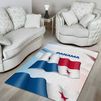 Panama Waving Flag Design Area Rug with Red Blue Stars and National Color Pattern - Wonder Print Shop
