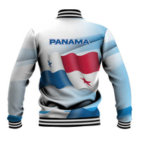 Panama Waving Flag Design Baseball Jacket with Red Blue Stars and National Color Pattern - Wonder Print Shop