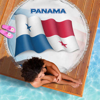 Panama Waving Flag Design Beach Blanket with Red Blue Stars and National Color Pattern - Wonder Print Shop