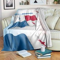 Panama Waving Flag Design Blanket with Red Blue Stars and National Color Pattern - Wonder Print Shop
