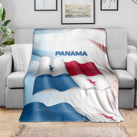Panama Waving Flag Design Blanket with Red Blue Stars and National Color Pattern - Wonder Print Shop
