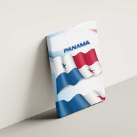 Panama Waving Flag Design Canvas Wall Art with Red Blue Stars and National Color Pattern - Wonder Print Shop