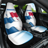 Panama Waving Flag Design Car Seat Cover with Red Blue Stars and National Color Pattern - Wonder Print Shop